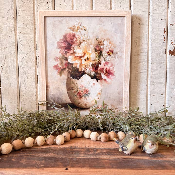 Lente Bloemmotief in Vintage Ei Houten Bord voor wholesale door WillowBee Signs & Designs