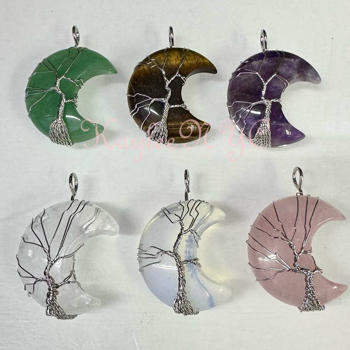 Colgante de Luna de Cristal Envuelto a Mano para venta al por mayor de KayleeNYC