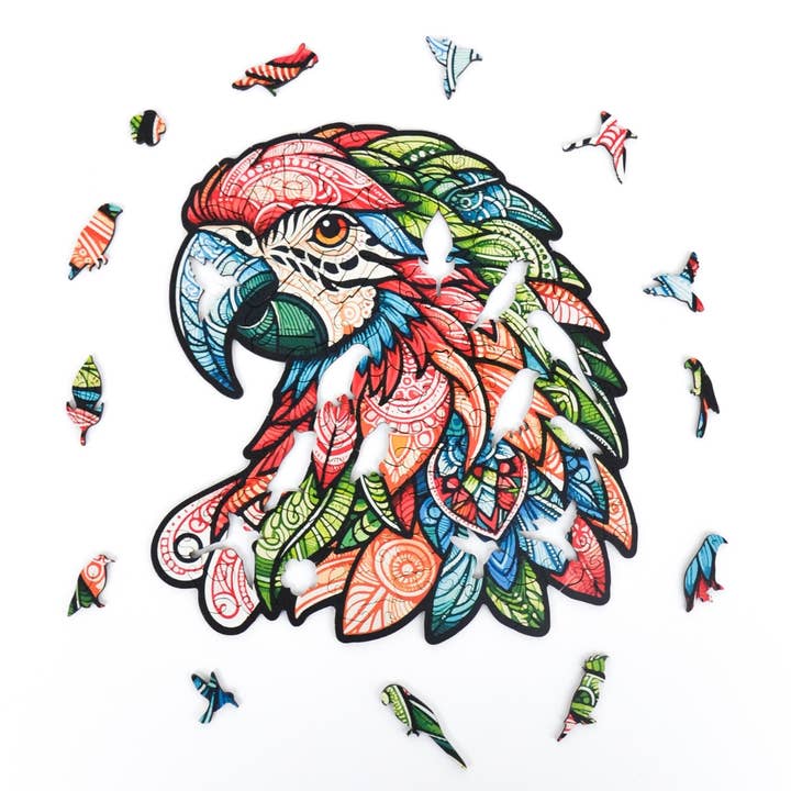 Lubiwood - Wholesale Puzzle - Adult - Tropical Parrot Jigsaw A4 Premium Box