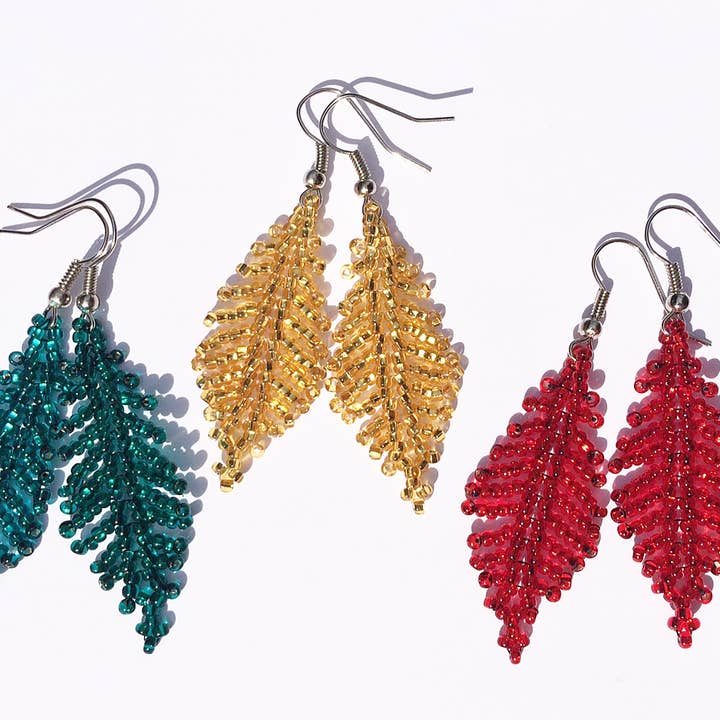 Feather / Leaf Earrings - Assorted Colors for wholesale by DIAMANTI DESIGNS