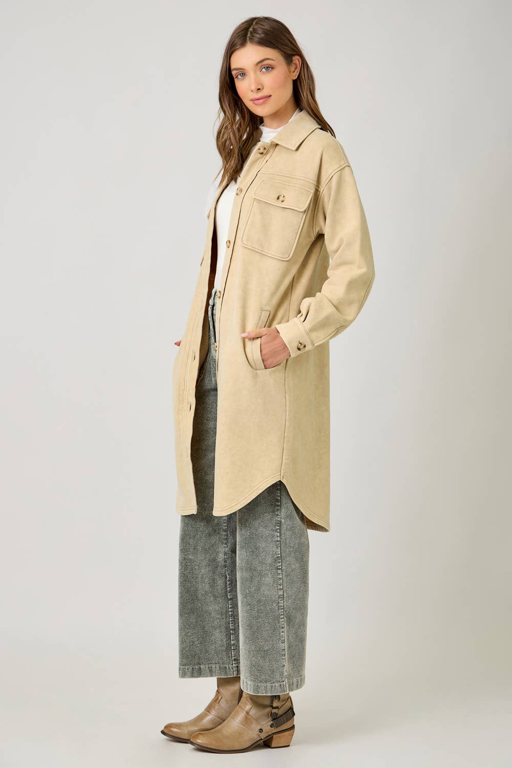 Mystree - Vendita all'ingrosso Giacca - Donna - 61231 Giacca Lunga in Spugna Lavata11