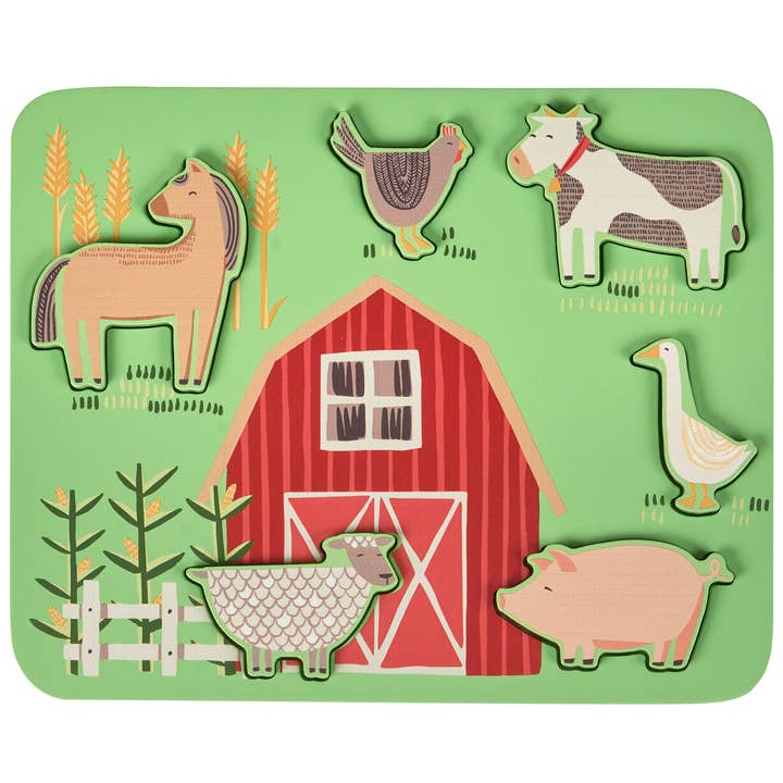 Little Farm Chunky Puzzle for wholesale by Primitives by Kathy
