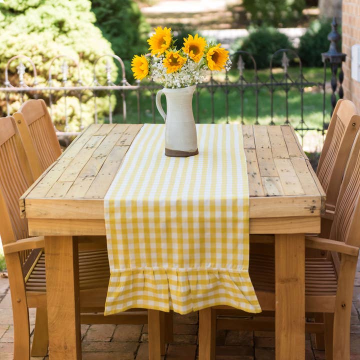 Yellow Gingham Table Runner and other Purchase Wholesale cheesecloth. Free Returns & Net 60 Terms on Faire trending on Faire.