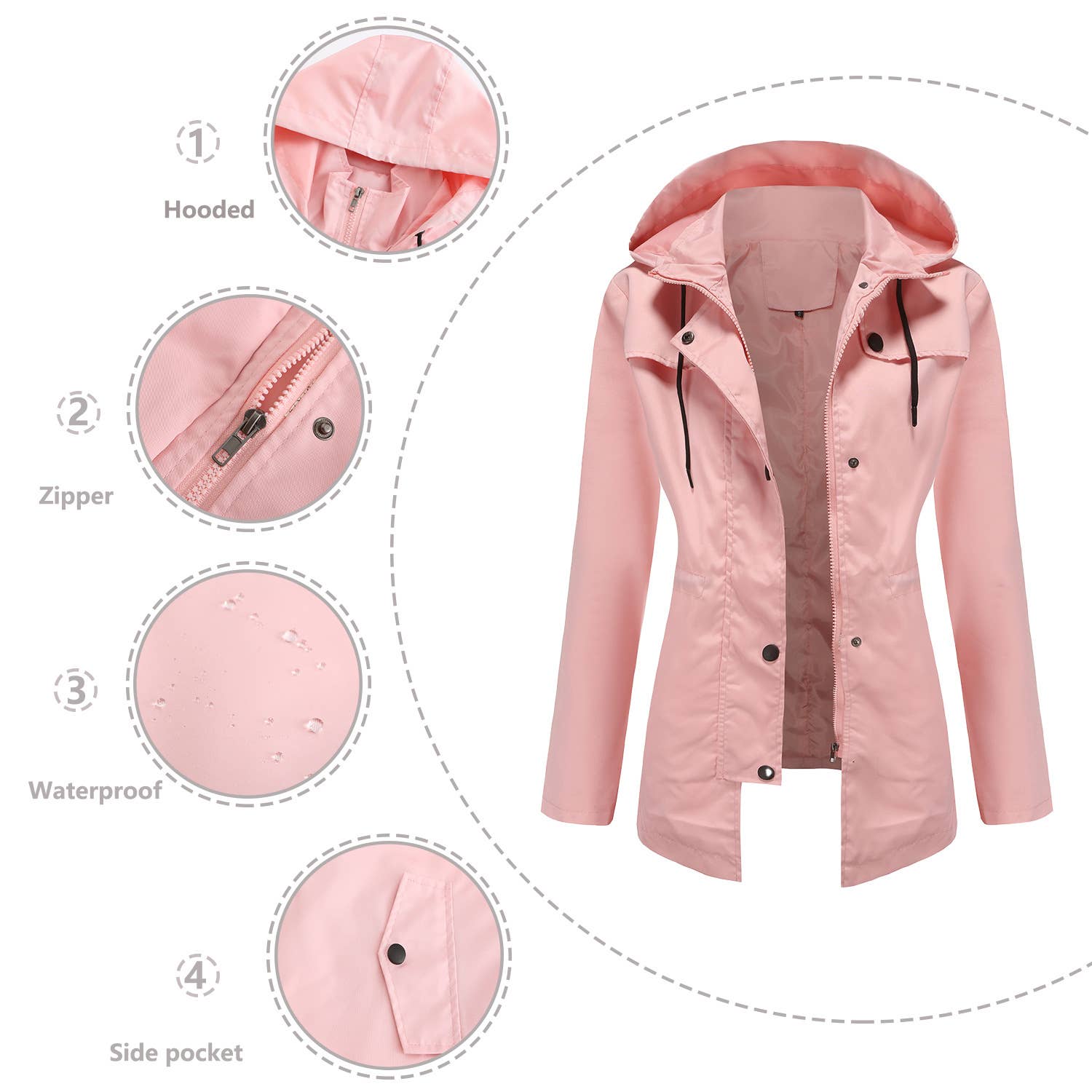 Lily Clothing - Wholesale Coat - Women's - Mid-length cardigan hooded coat7