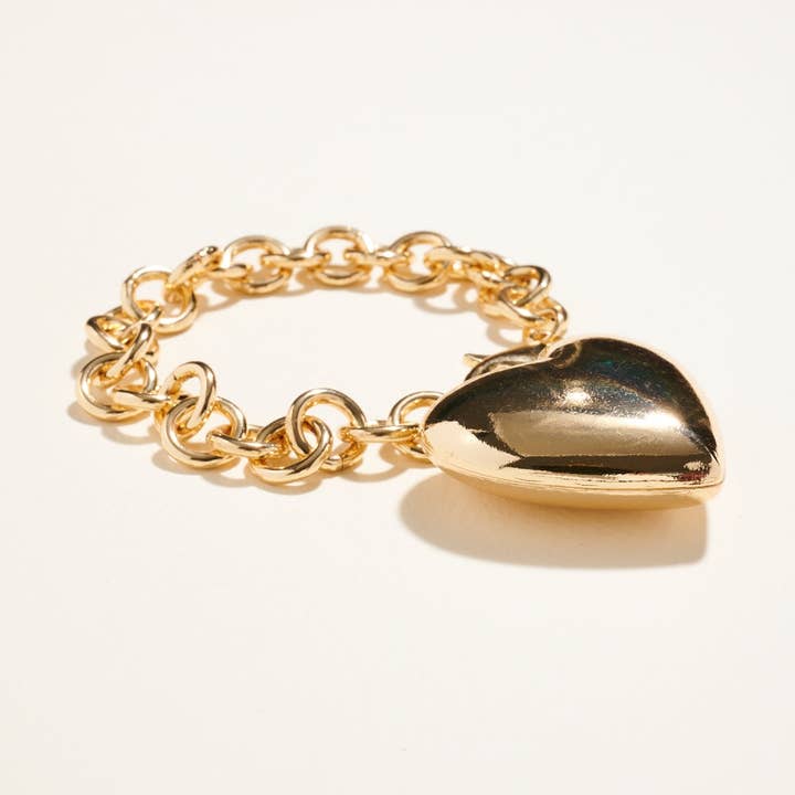 Designature New York - Wholesale Keychain – Women's - 6.5 Inch Metal Puffy Heart Keychain Bagcharm2