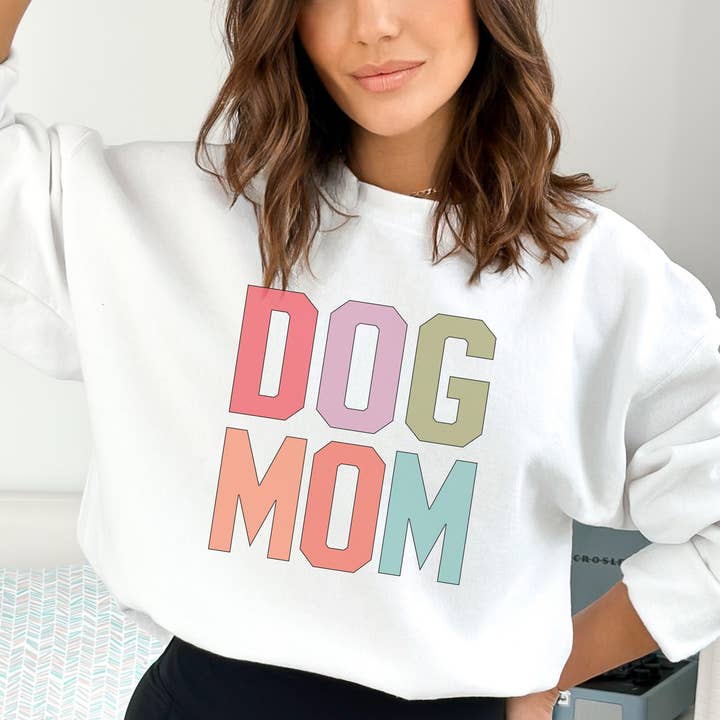 Bonita sudadera Dog Mom, Dog Mom University, Dog Mom Regalo para venta al por mayor de Dog Mom Apparel