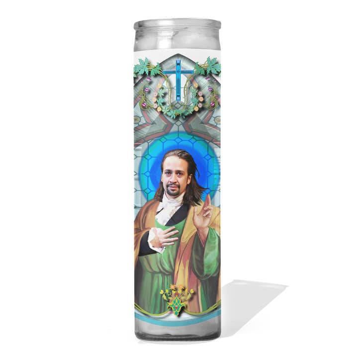 Bougie de prière Lin-Manuel Miranda pour la vente par Calm Down Caren