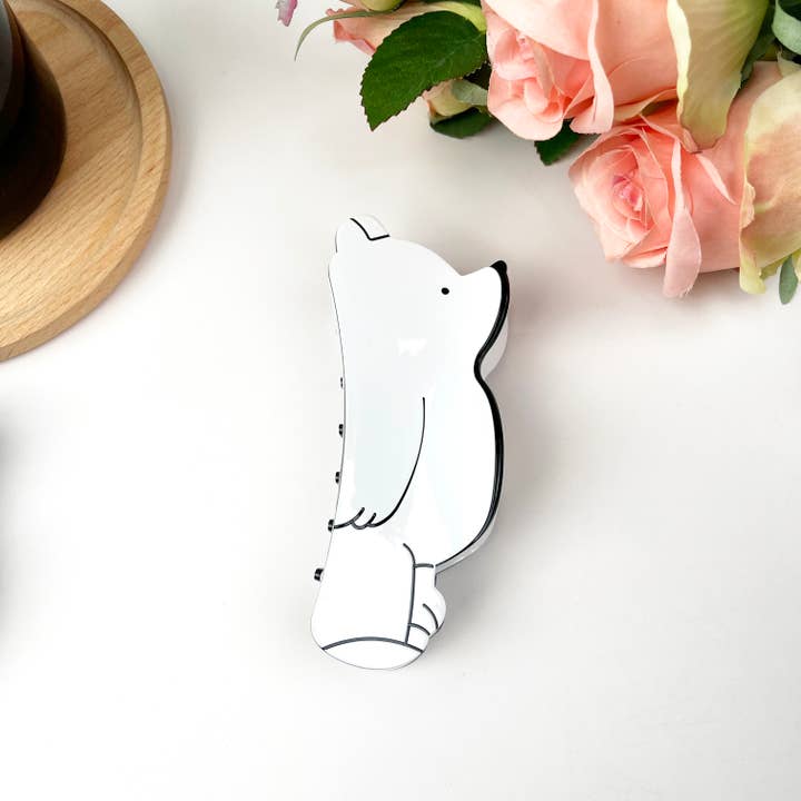 TheDivaSoap - Wholesale Hair Clip - Women's - Acetate cute bear hair clips big white bear animal claw clip