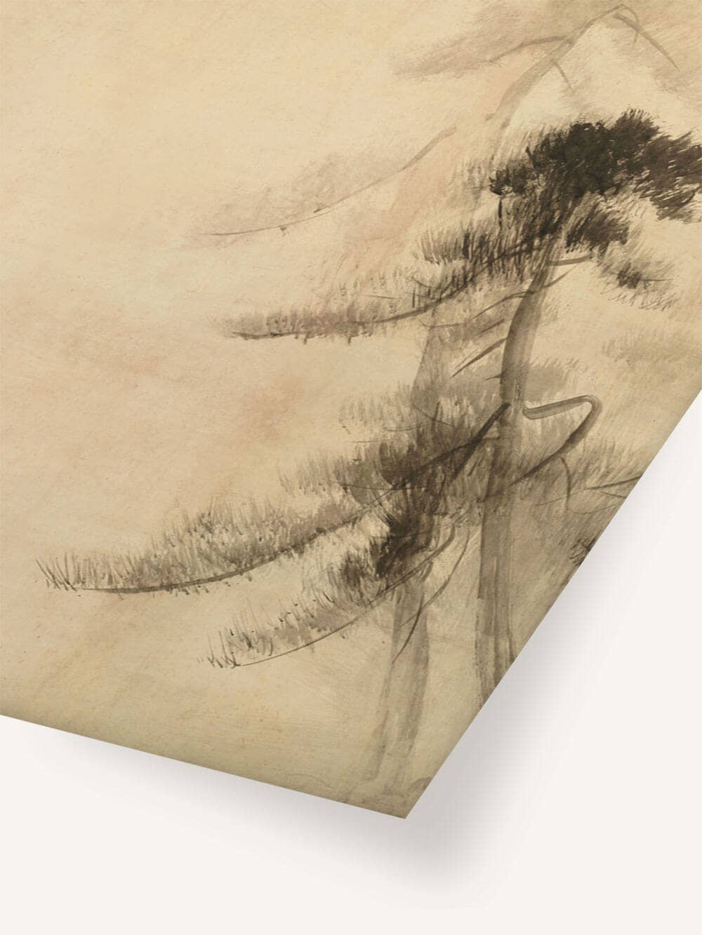 Modern Antique Prints - Wholesale Art Print - Wabi-Sabi Pine Sketch – Timeless Silence in the Mist VII2