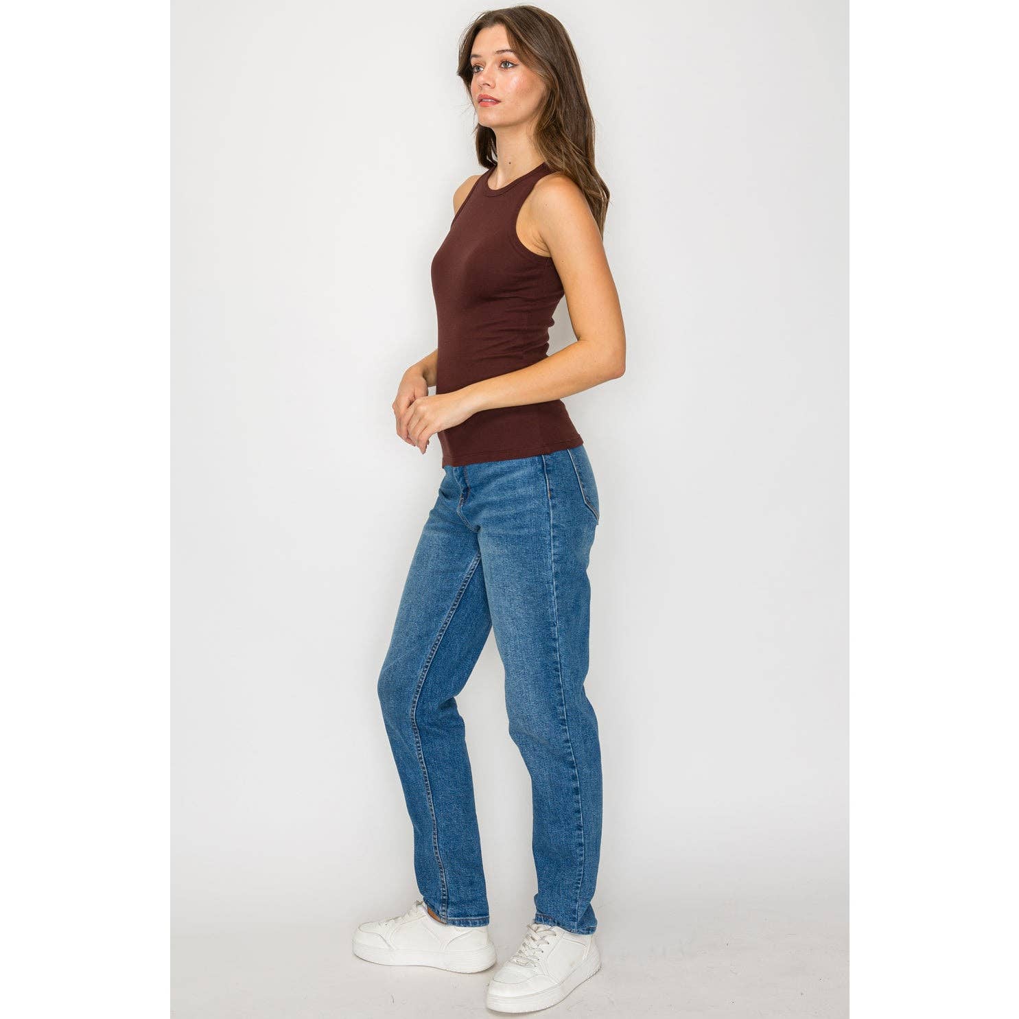 Timeless – wholesale Tank top – Women′s – High Neck Ribbed Tank Top2