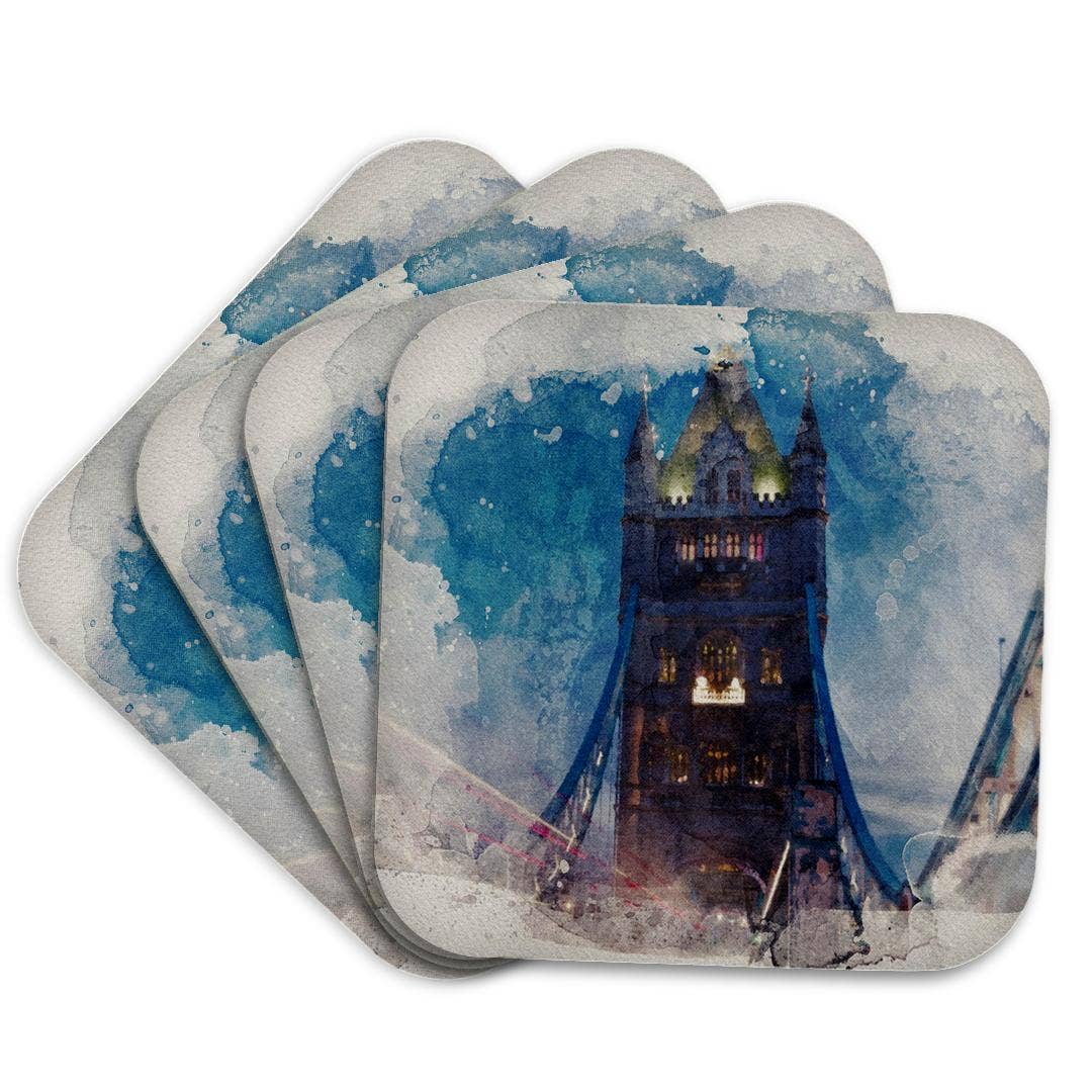 3dRose - Wholesale Coasters - 3dRose, Image Of Watercolor London Bridge Art, Coaster7