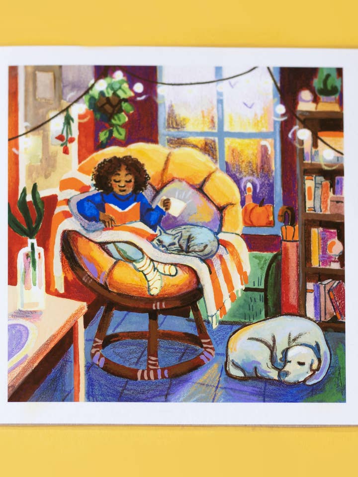 Autumn Reading | Art Print for wholesale by Suzi Spooner Illustration