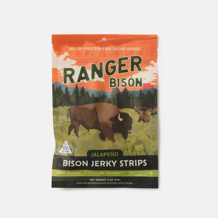 Ranger Bison - Wholesale Jerky - JalapeƱo Bison Jerky Strips (No Sugar Added)1