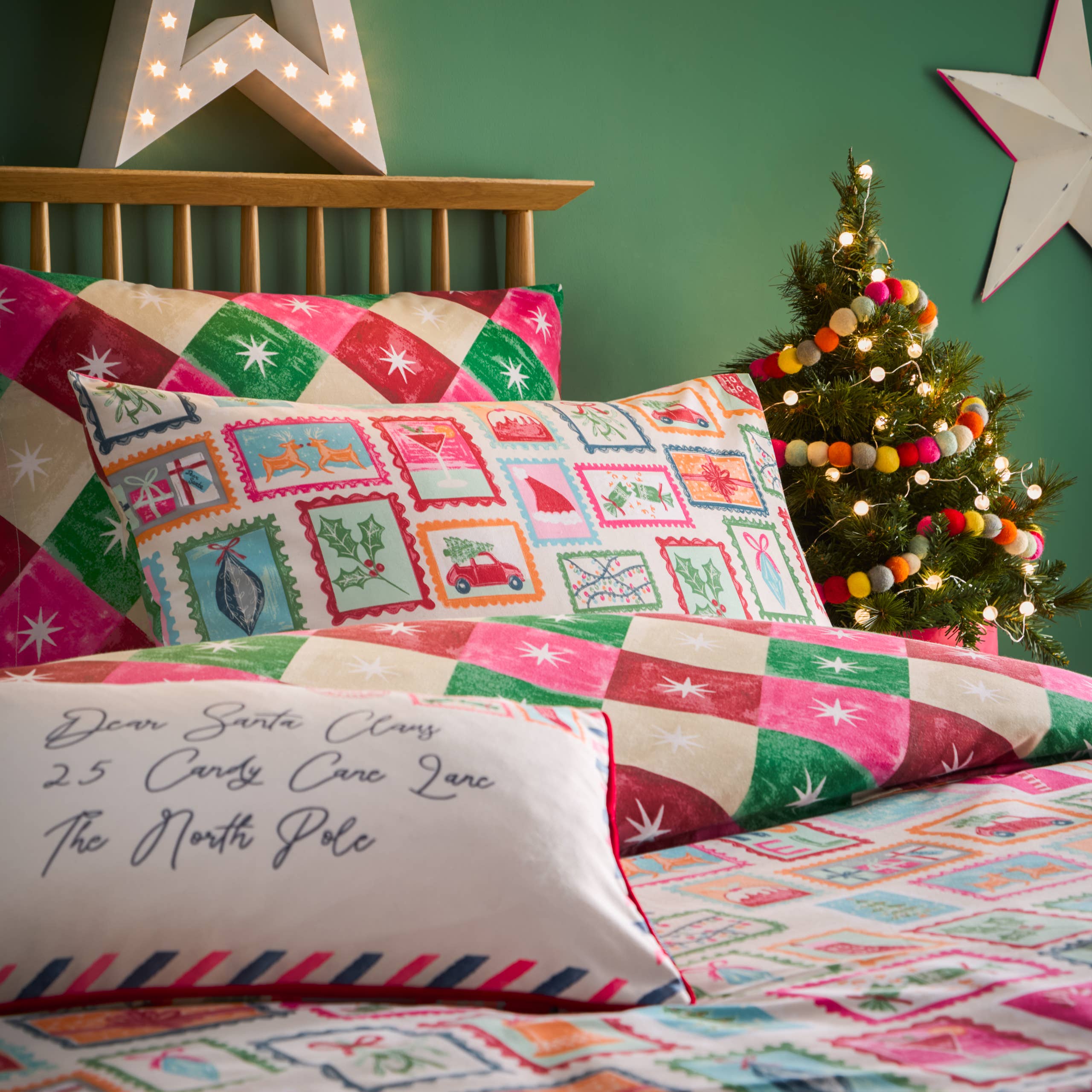 Multi Dear Santa Printed Duvet Cover Set Multicolour for wholesale on Faire1