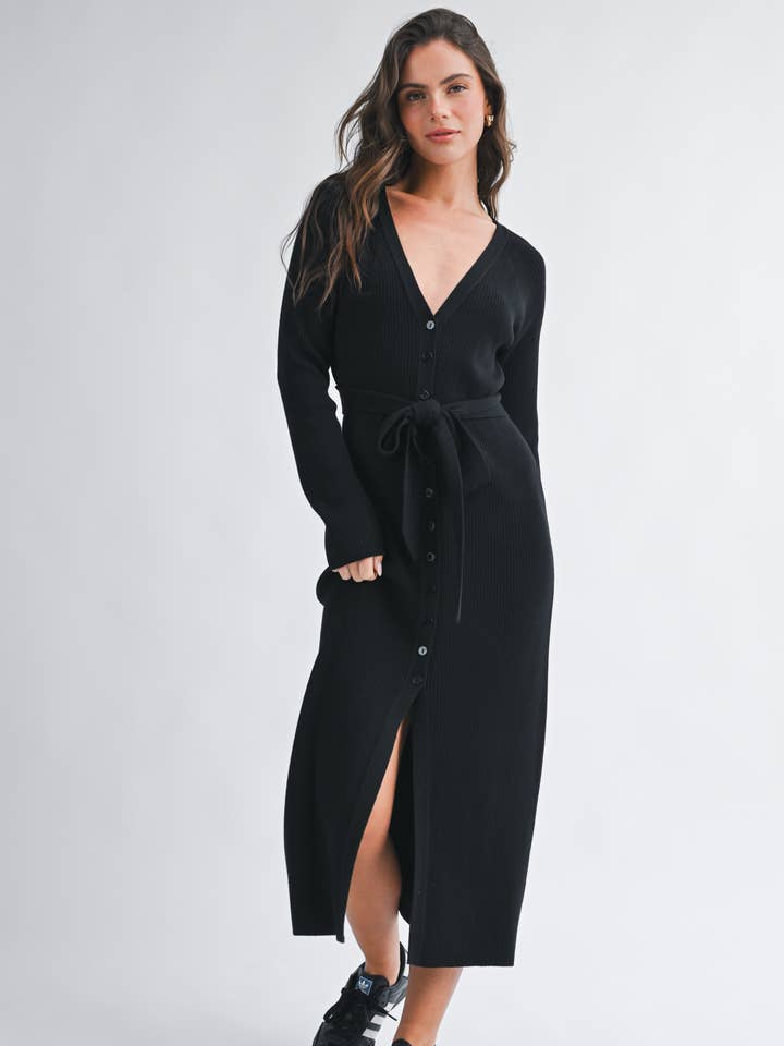Robe Midi à Boutons et Côtes 5207HK pour la vente par AEMI + CO