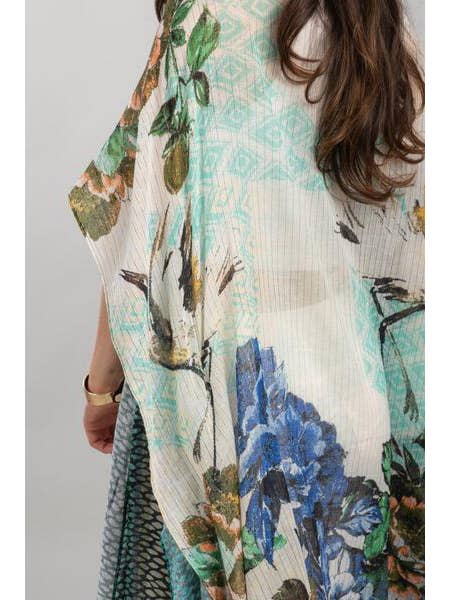 SAACHI - Wholesale Kimono - Women's - Shimmering Floral Print Kimono