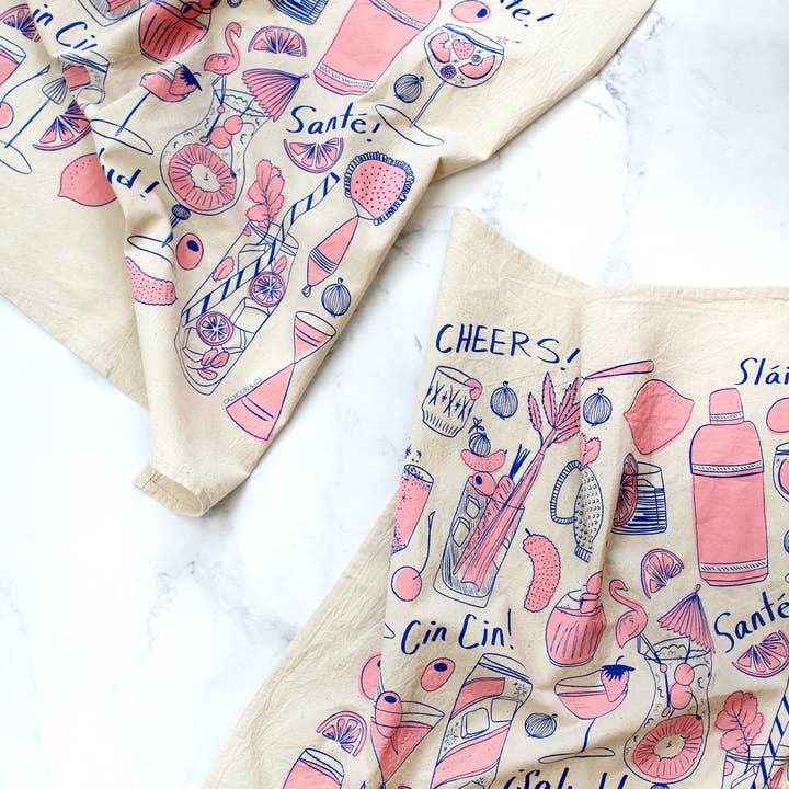 Calhoun & Co. - Wholesale Tea Towel - Cocktail Party Tea Towel