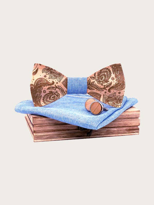 Wood&Chic - Wholesale Vlinderdas - Heren - Houten vlinderdasdoos voor heren - Davidia