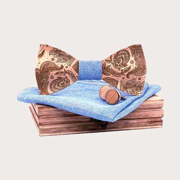 Wood&Chic - Vendita all'ingrosso Papillon - Uomo - Scatola Papillon Uomo in Legno - Davidia