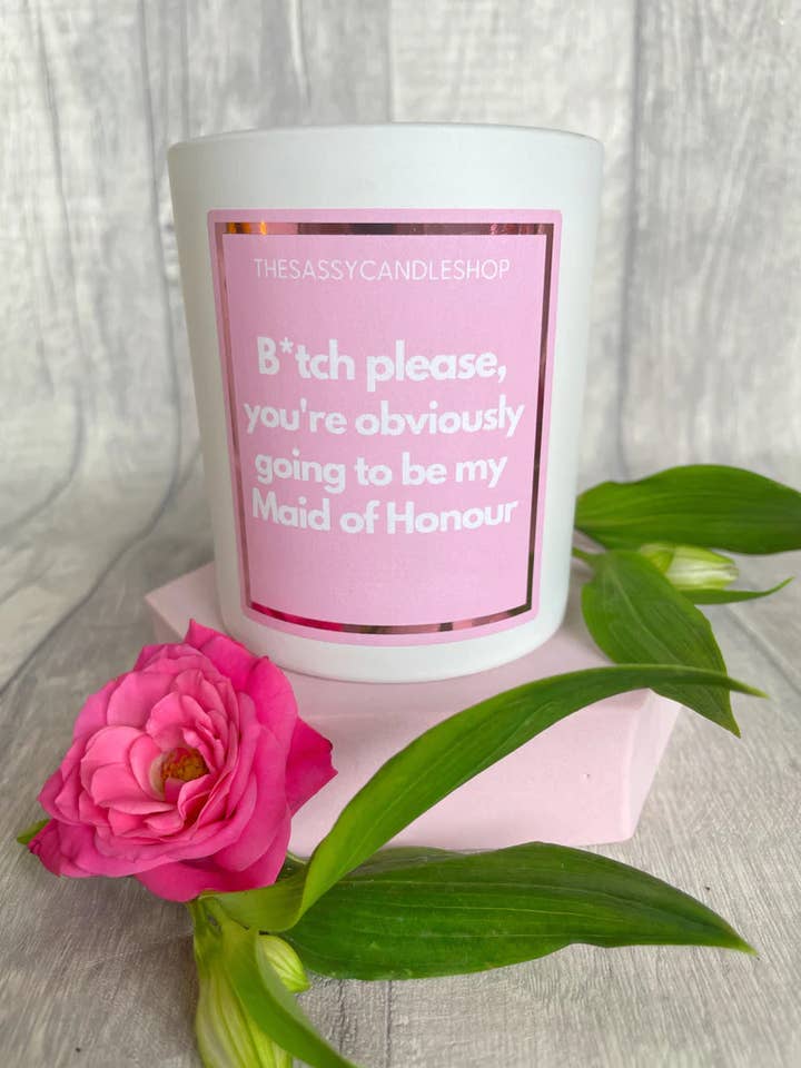 Will you Be My Maid Of Honour Scented Candle for wholesale by THESASSYCANDLESHOP