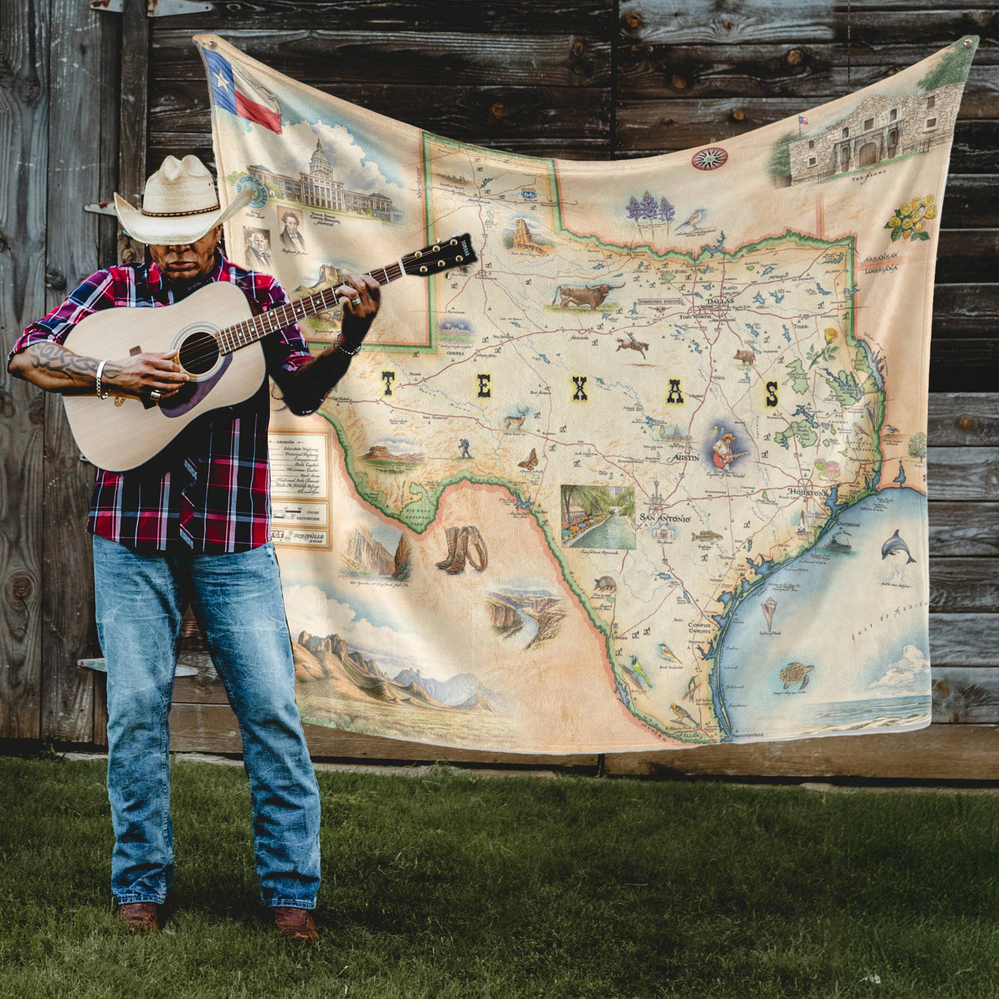 XPLORER MAPS - Wholesale Throw Blanket - Texas State Map Fleece Blanket1