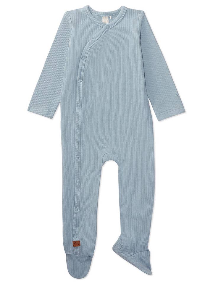 Ribbet solid bomuldsside med trykknapper for engroshandel hos MiniMoi by MeMoi