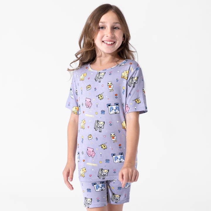 Conjunto de pijama corto para niños Minecraft Pixel Pals Bamboo para venta al por mayor de Bellabu Bear