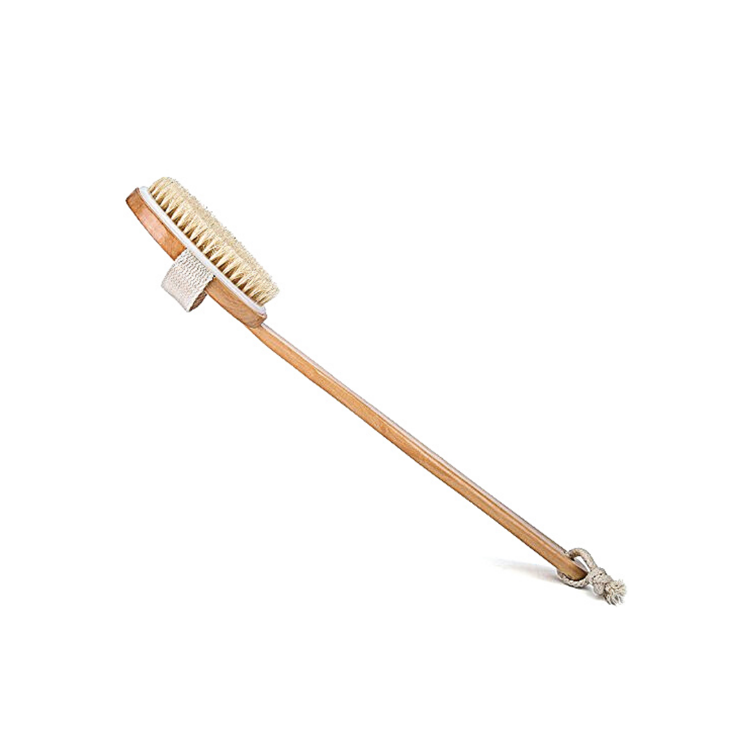 Kansa Organics - Wholesale Body Brush - Garshana Dry Brush (detachable 16" handle)1