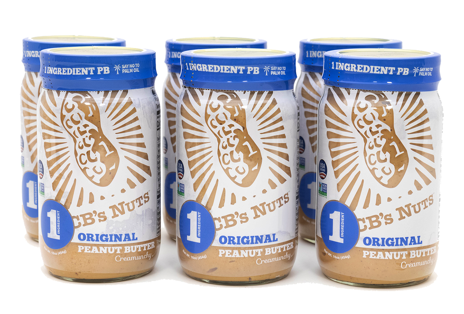 CB's Nuts - Wholesale Nut Butter - 16oz Natural Creamunchy Peanut Butter - 124