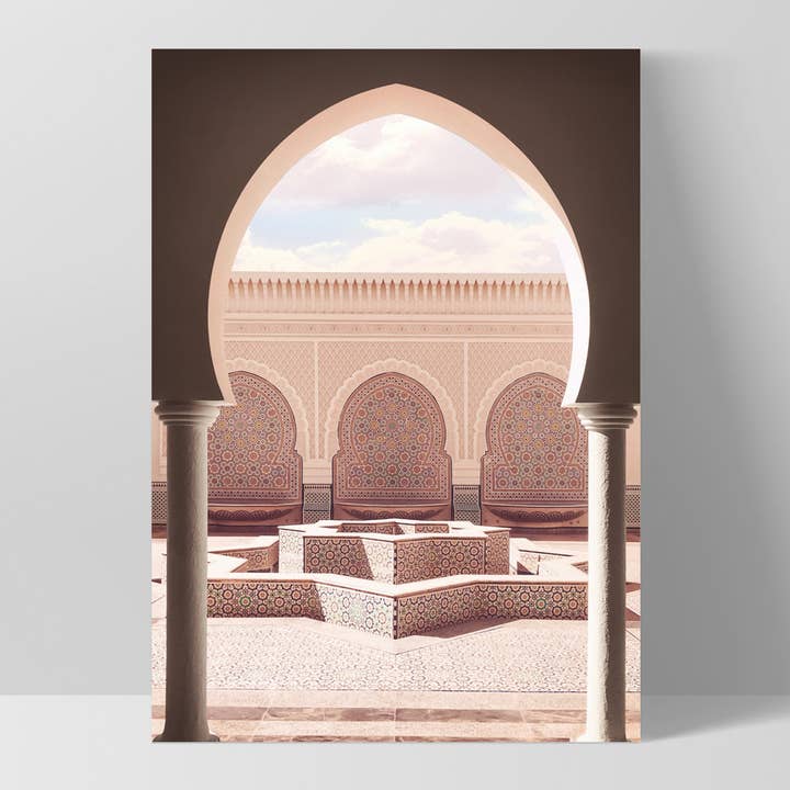 Blush Fountain Plaza Morocco Wall Art. Morocco Desert Plaza and other Purchase Wholesale bamboo fountain. Free Returns & Net 60 Terms on Faire trending on Faire.
