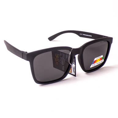 Óculos de sol Wayfarer preto polarizado TAC - Pacote com 3 por atacado de Mid America