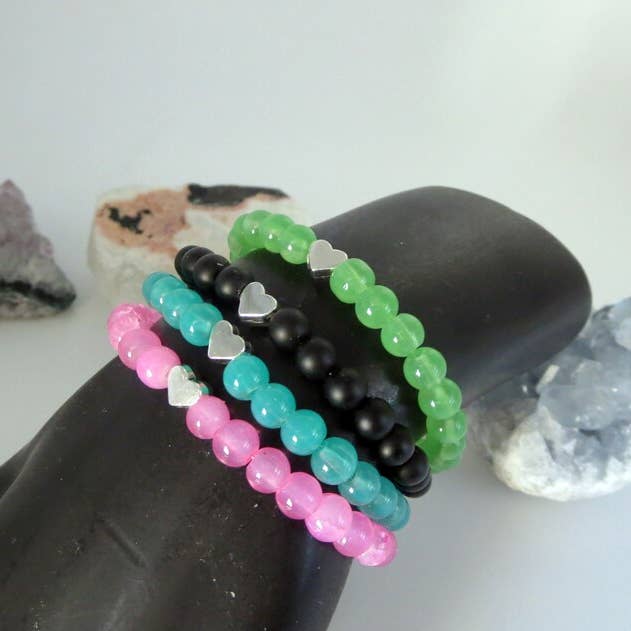 Jewels For Hope - Venta al por mayor Pulseras de abalorios/colgantes - Pulsera de corazón, pulsera con dijes para adolescentes, joyas para niñas1