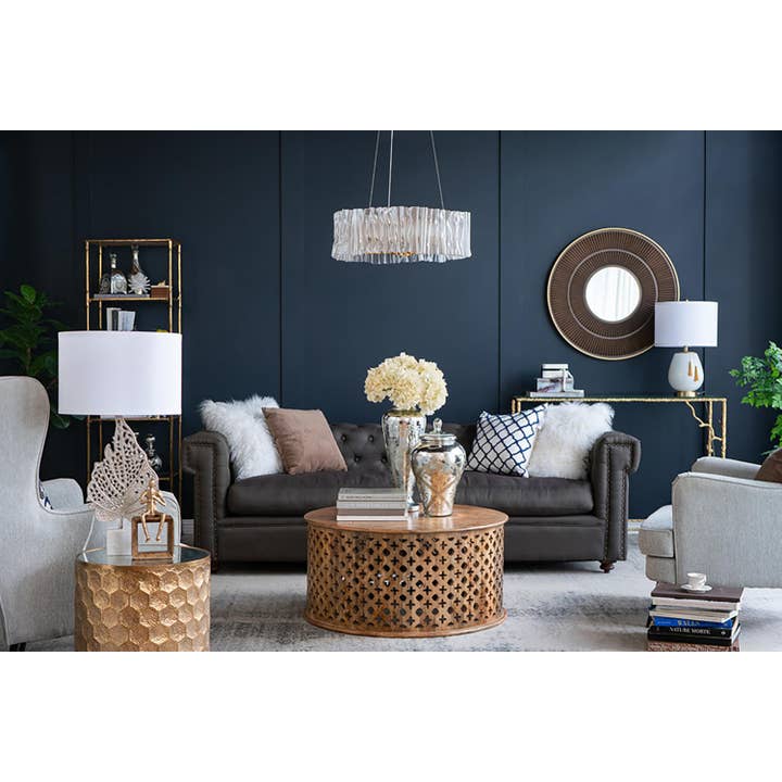 A&B Home Group Inc. - Wholesale Vase - D7.5x20" Antique Silver Pedestal Vase with Etched Pattern7