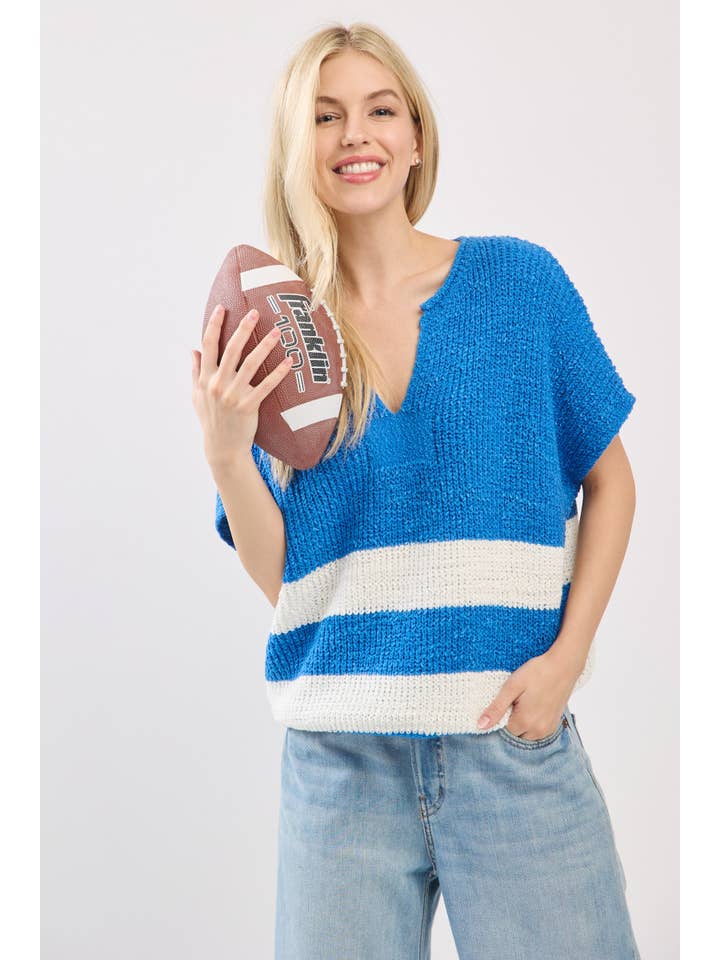 Sewn and Seen - Wholesale Knit Sweater - Women's - Stripe Knit Sleeveless Sweater9