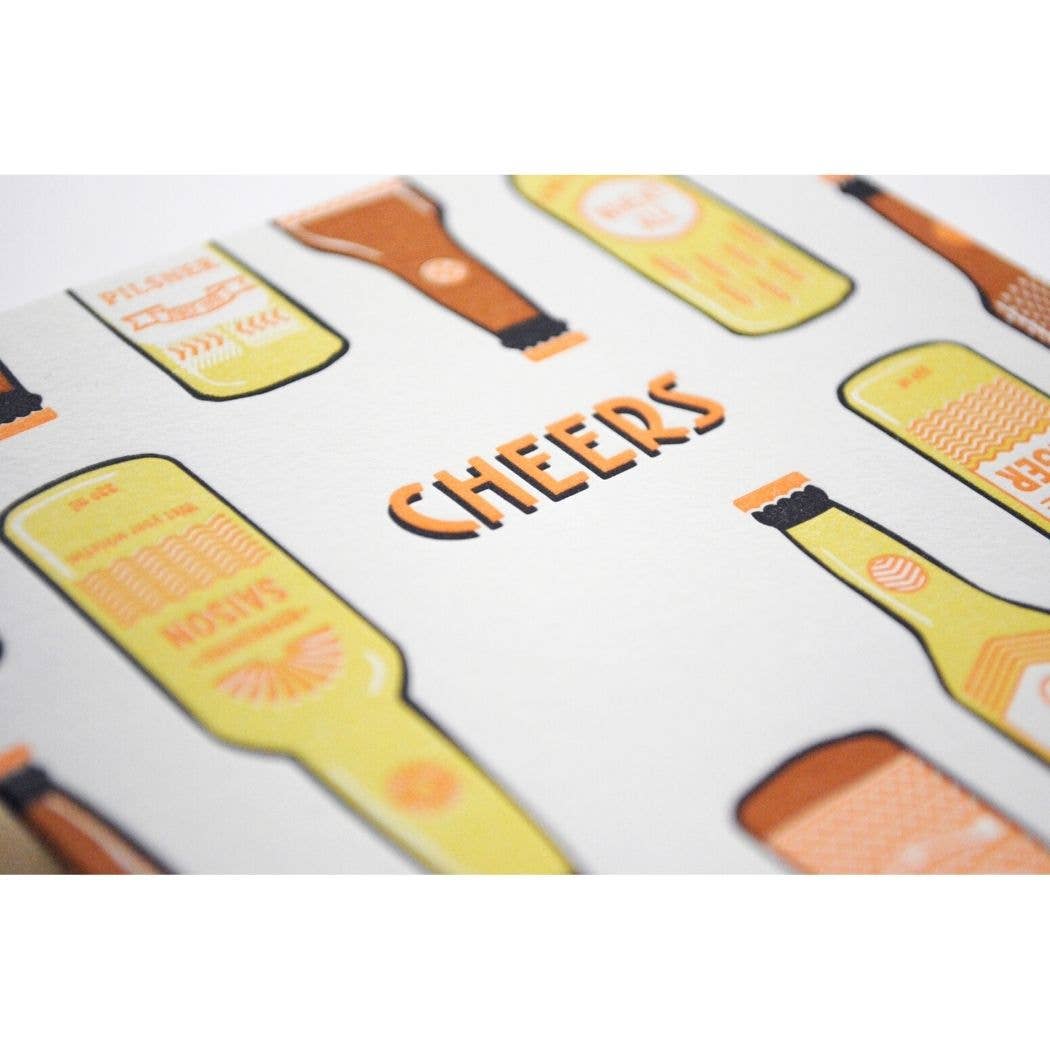 Porchlight Press Letterpress – Großhandel Glückwunschkarte – Cheers Craft Beer Karte1
