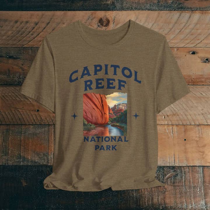 Park Service Apparel - Wholesale Screen Printed T-Shirt - Unisex - Capitol Reef National Park Unisex Fit Soft Tee River Red Rock T-Shirt4