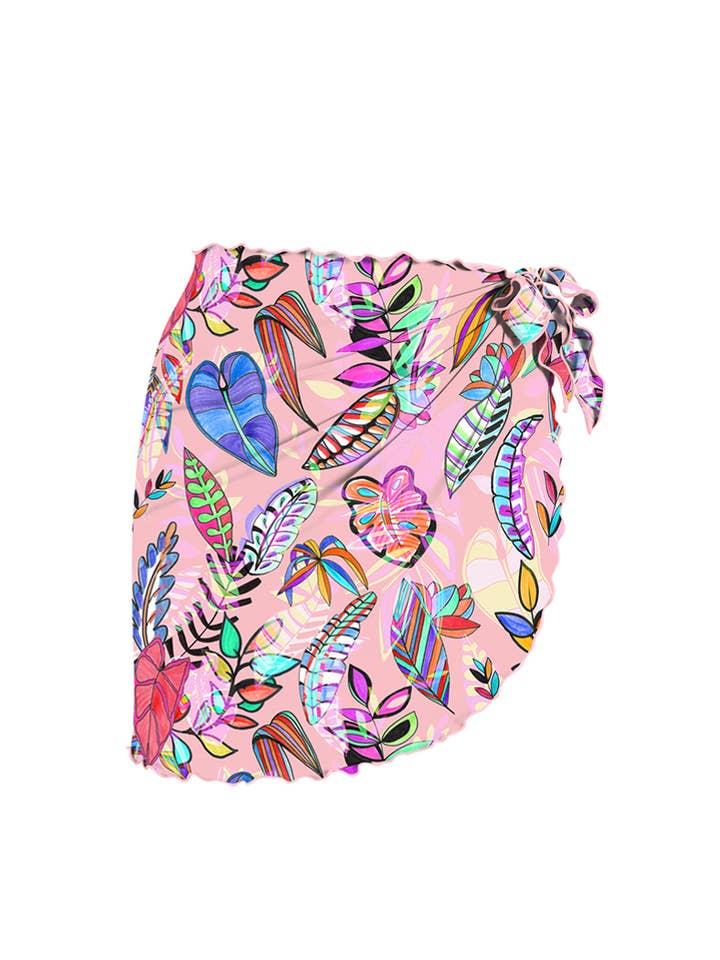 Paréo court Chlamys Varia pour la plage - Tropical Blush pour la vente par Chlamys Varia by MrMiss