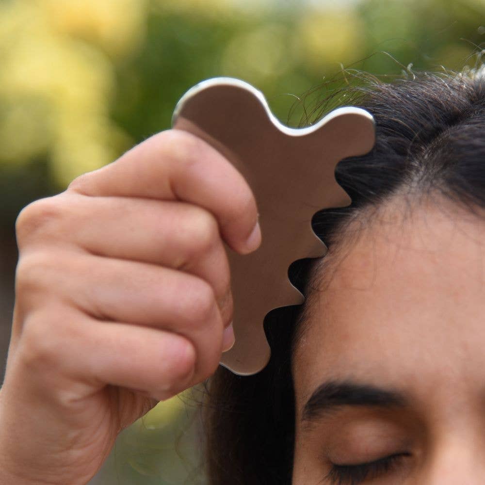 STEP ZERO Skincare – Engroshandel Gua Sha – STEP ZERO Scalp Gua Sha i 100 % rustfrit stål | Zero waste3