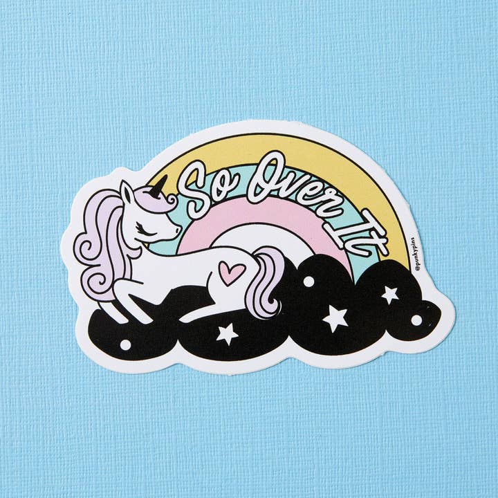 Punky Pins – wholesale Sticker – So Over It Unicorn Vinyl Sticker