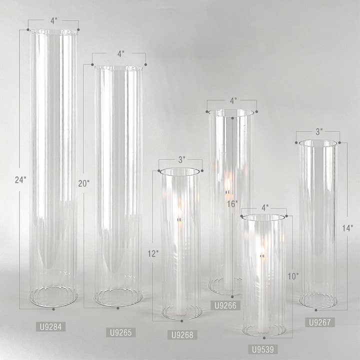 Ryd Plisseret glas skorsten (H-12" x D-3") for engroshandel på Faire1