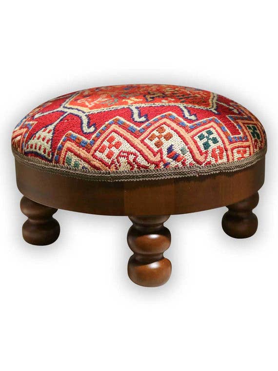 Sumak Kilim Footstool for wholesale by Artemis Design Co.