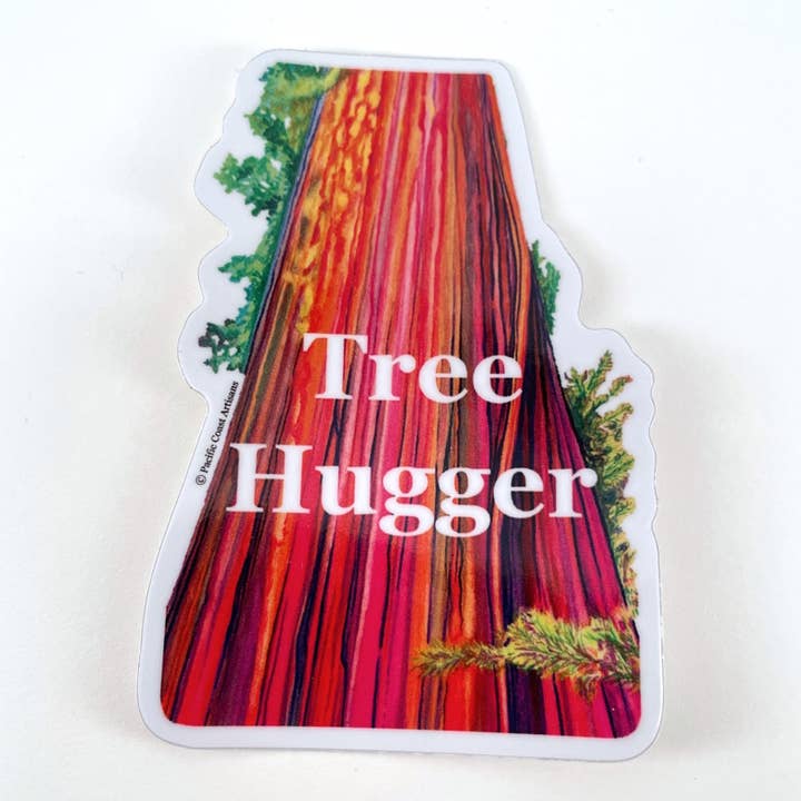 Coastal Redwoods/ Tree Hugger ~ Vinyl Sticker for wholesale by Pacific Coast Artisans