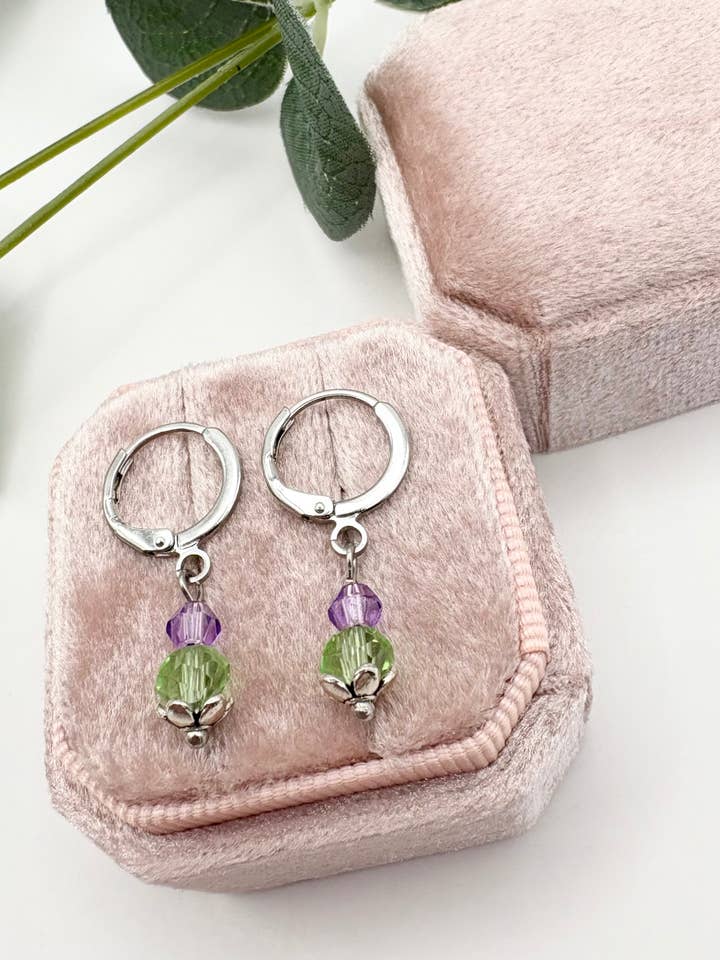 Scottish Thistle Huggie Hoop Earrings for wholesale by Candi Co Jewellery