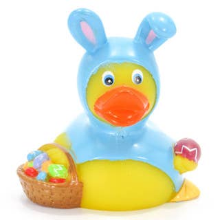 Ducks in the Window - Wholesale Bath Toy - Baby - Easter Bunny (Blue) Rubber Duck Â
