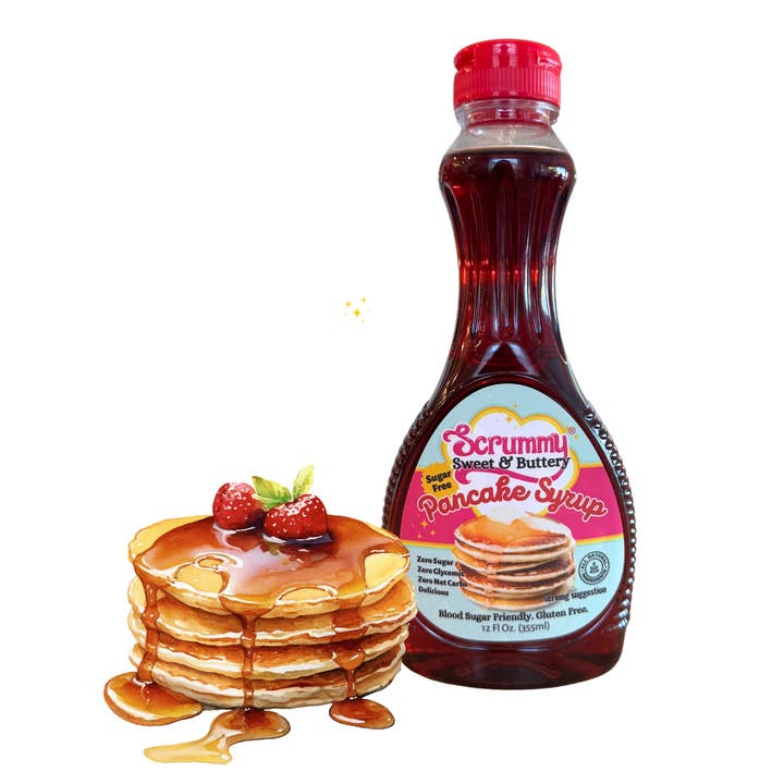 Scrummy Sweets Co. - Wholesale Flavored Syrup - Scrummy Sweet & Buttery Pancake Syrup - 12 Fl Oz