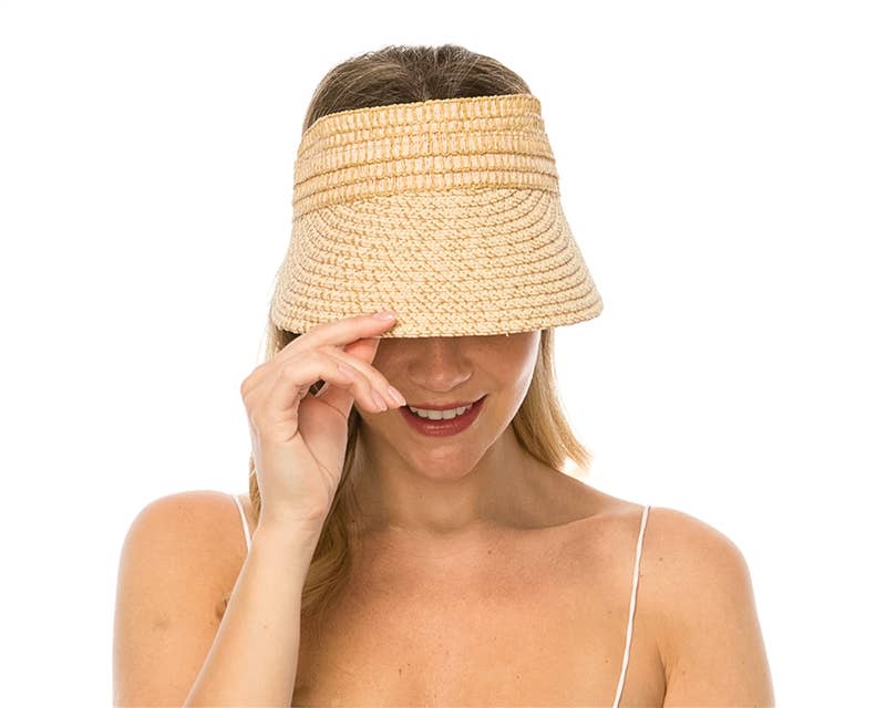 DNMC - Vente Visière – femme - Visière de soleil en paille chinée8