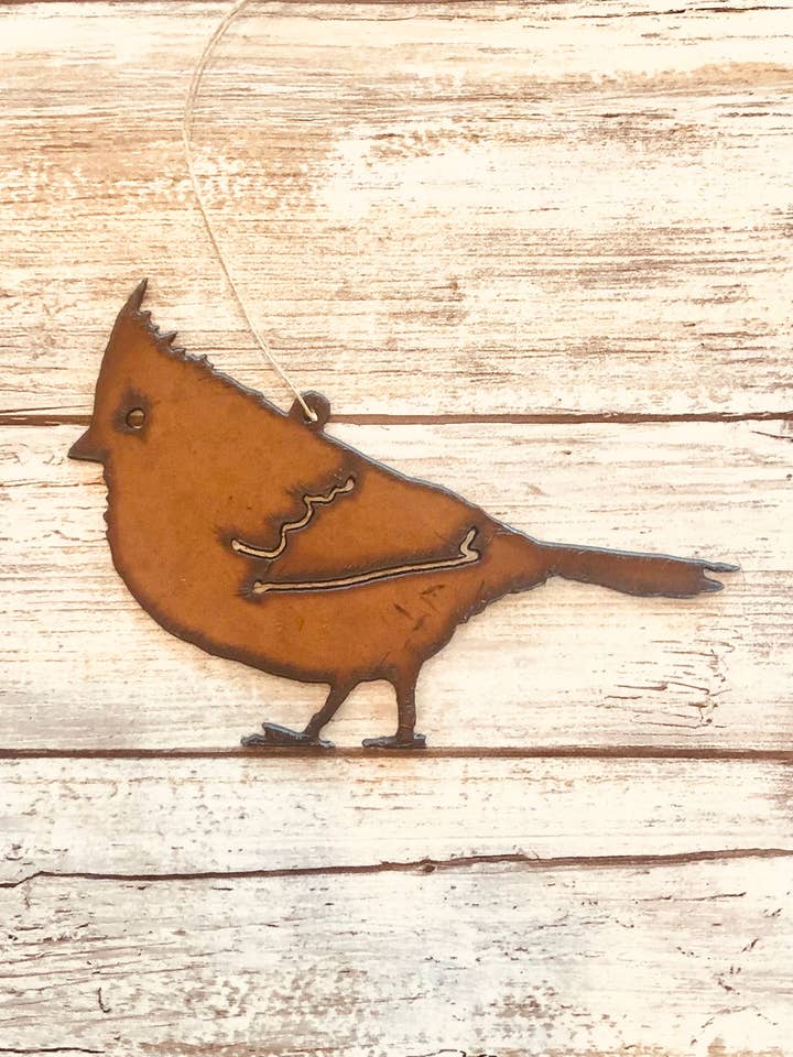 Cardinal Bird Ornament for wholesale by Universal Ironworks USA