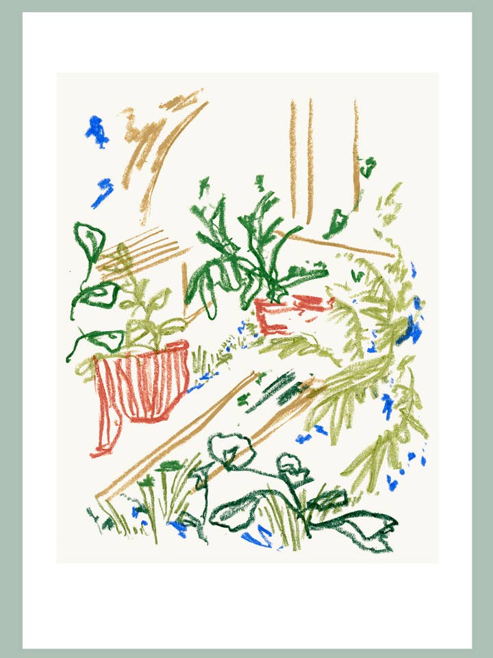 Glasshouse Art Print for wholesale by Sophie Tresidder Printmaker