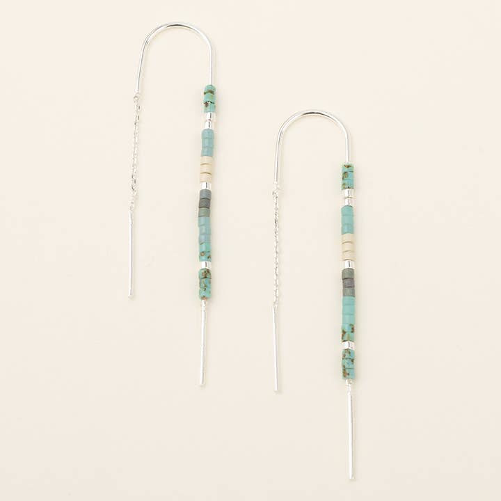 Chromacolor Miyuki Thread Earring - Turquoise Multi/Silver for wholesale by Scout Curated Wears