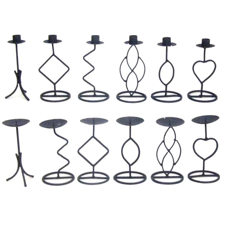 Järn ljusstake Set, blandade mönster, 7 ” för wholesale av India Overseas Trading Corporation